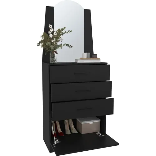 TUHOME Cómoda Praga 3 Cajones 1 Puerta Abatible