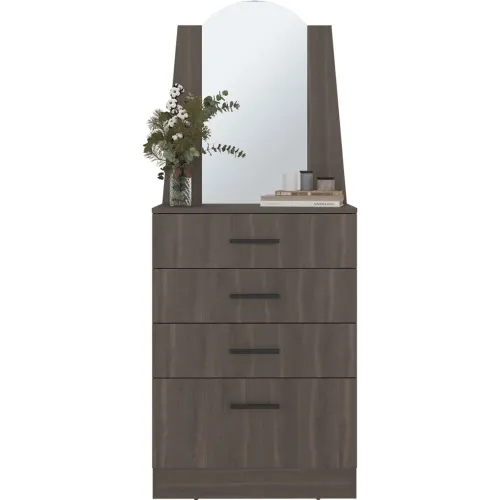 TUHOME Cómoda Praga 3 Cajones 1 Puerta Abatible