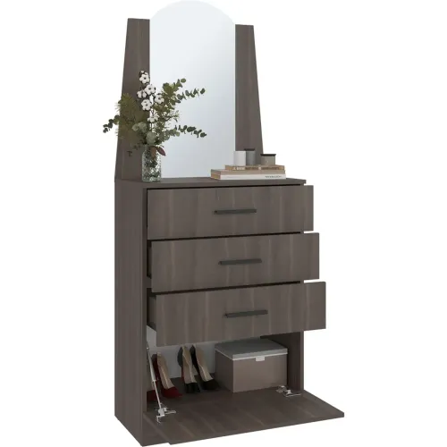 TUHOME Cómoda Praga 3 Cajones 1 Puerta Abatible