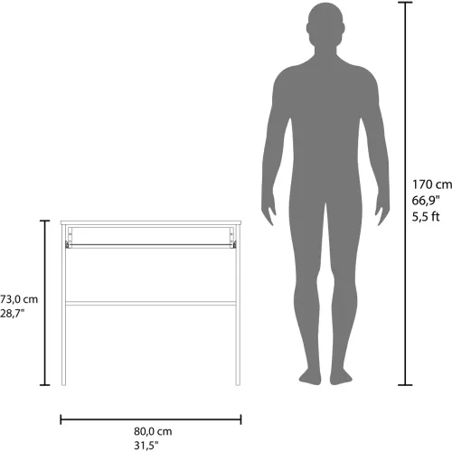 TUHOME Escritorio Recto 1 Cajón Office 73x80x49,8 Cm