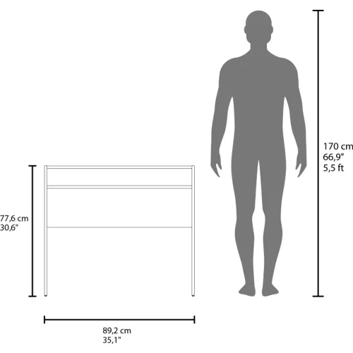 TUHOME Escritorio Recto Stella 77,6x89,2x42 Cm