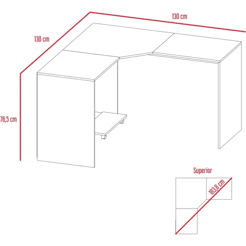TUHOME Escritorio En L Y Modulo Torre Pc Baggio