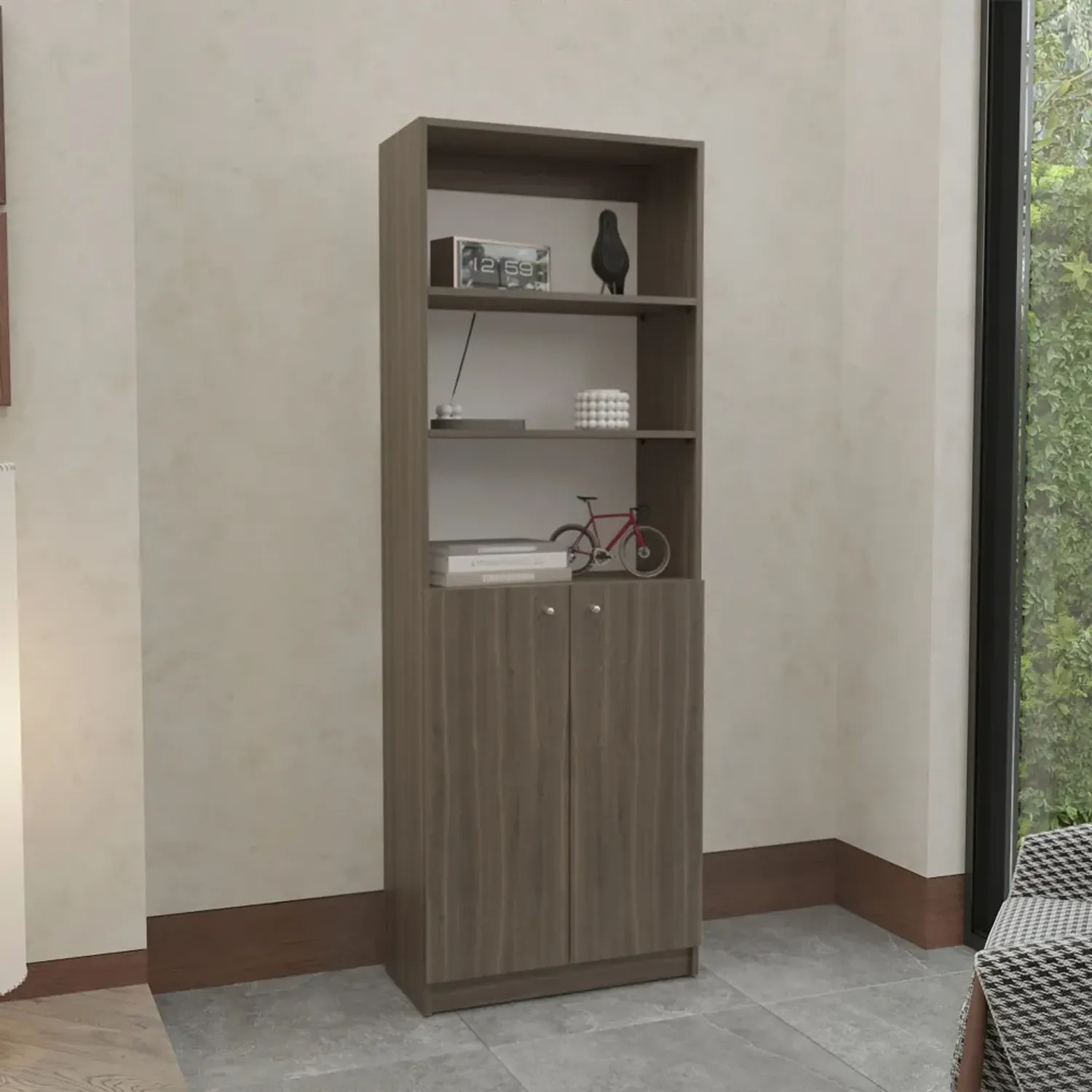 Estante Tuhome Home-E M4 2 Puertas 5 Niveles color milan/blanco | Platanitos