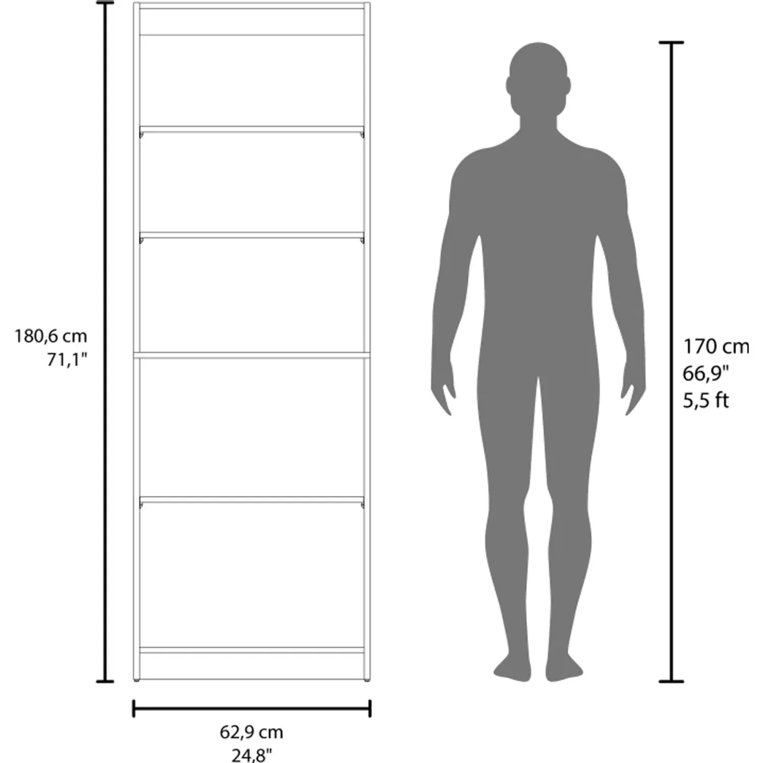 Estante Tuhome Home-E M4 2 Puertas 5 Niveles color milan/blanco | Platanitos