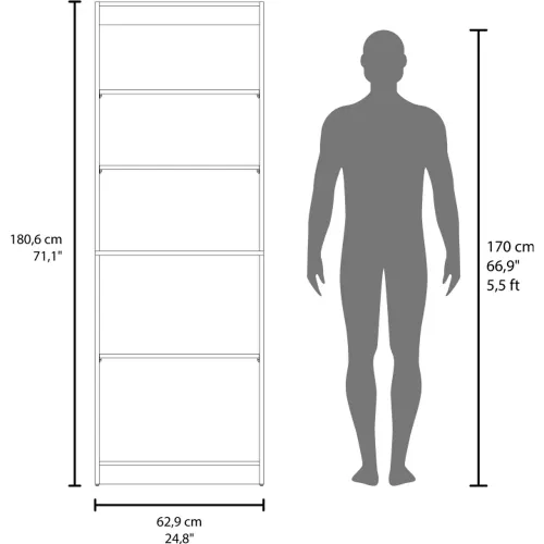TUHOME Estante Home-E M4 2 Puertas 5 Niveles