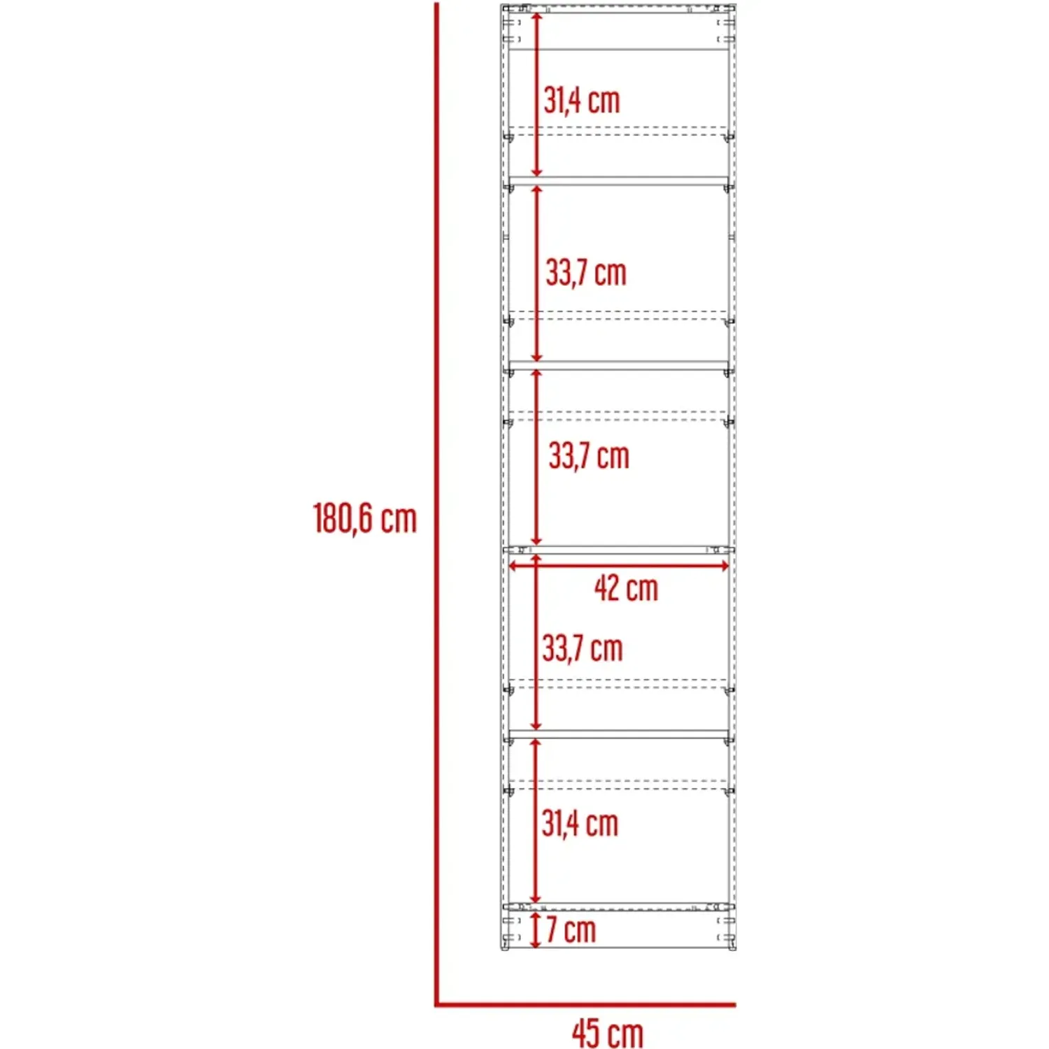 Estante Tuhome Home-E M2 5 Niveles color milan/blanco | Platanitos