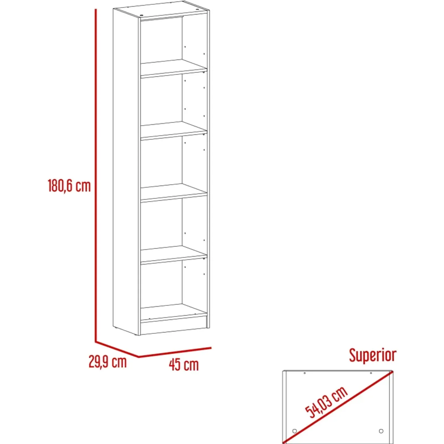 Estante Tuhome Home-E M2 5 Niveles color milan/blanco | Platanitos