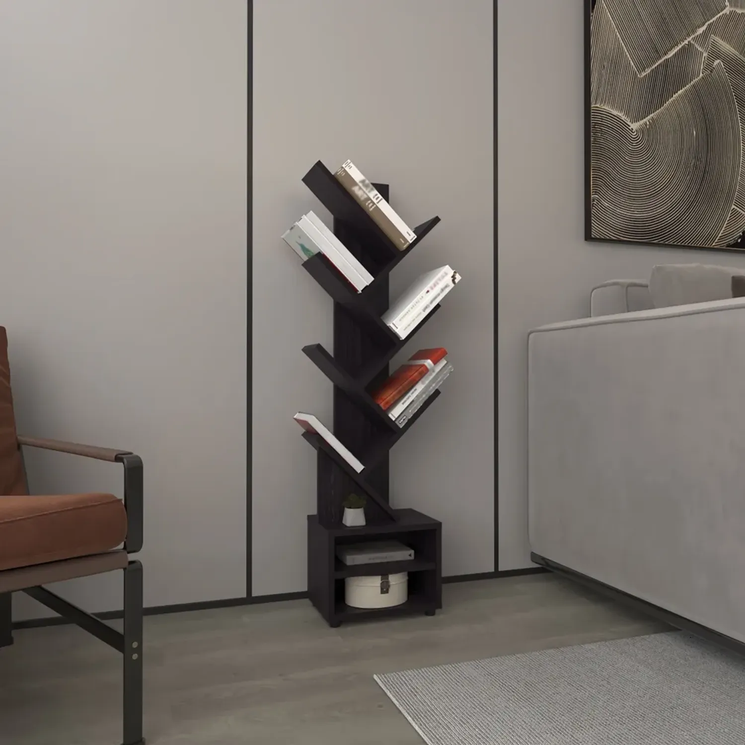 Librero Tuhome 116,1x30,5x21 Cm Kingstree color wengue | Platanitos