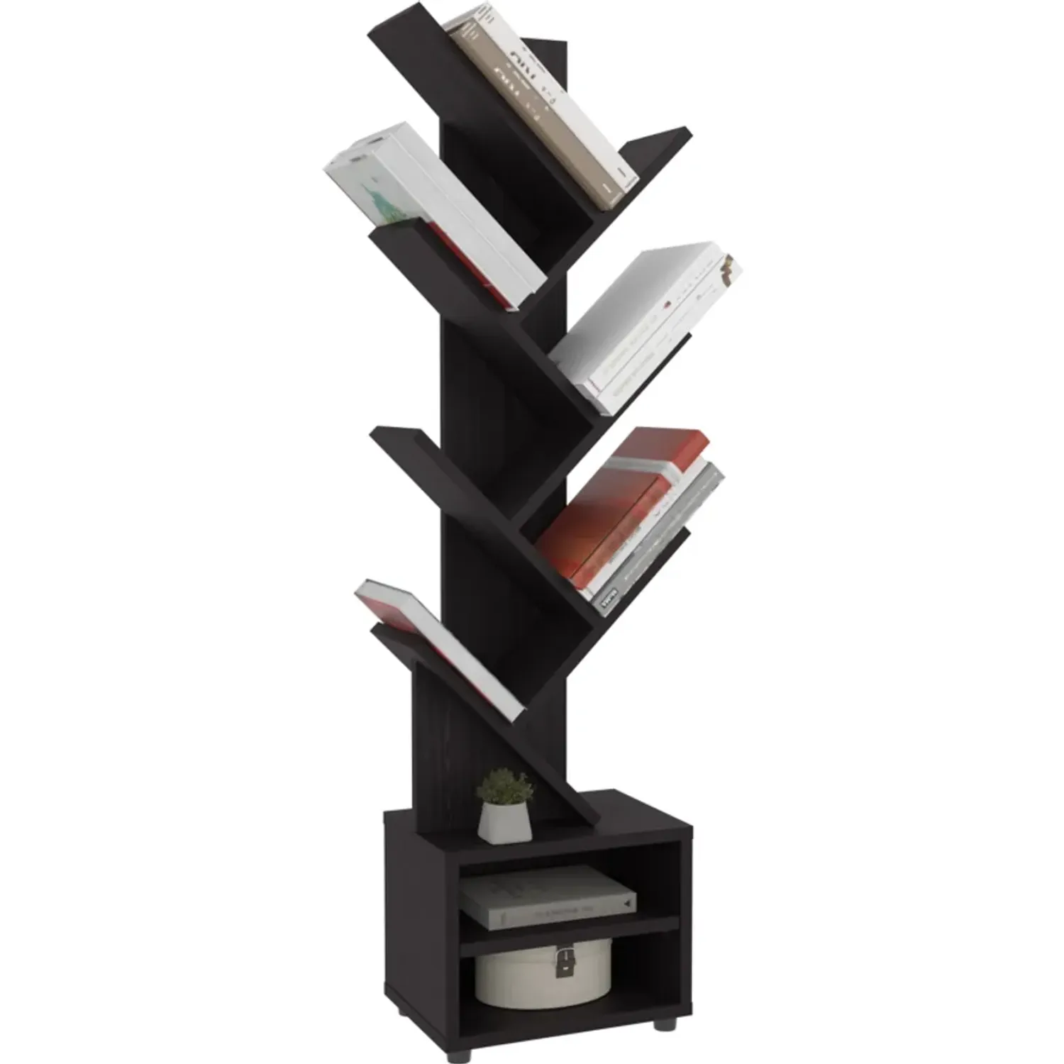 Librero Tuhome 116,1x30,5x21 Cm Kingstree color wengue | Platanitos