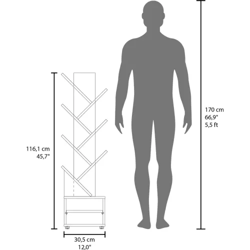 TUHOME Librero 116,1x30,5x21 Cm Kingstree
