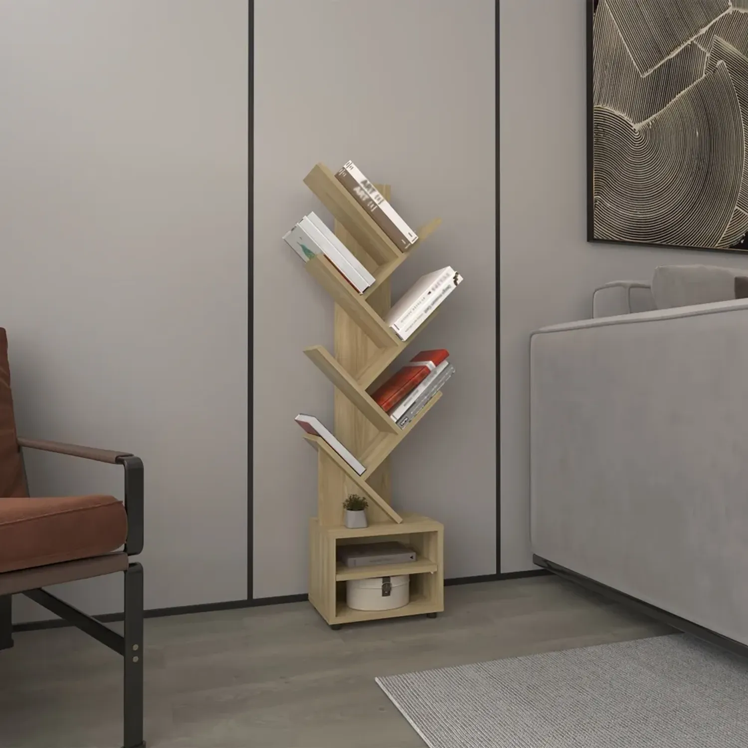 Librero Tuhome 116,1x30,5x21 Cm Kingstree color fresno | Platanitos