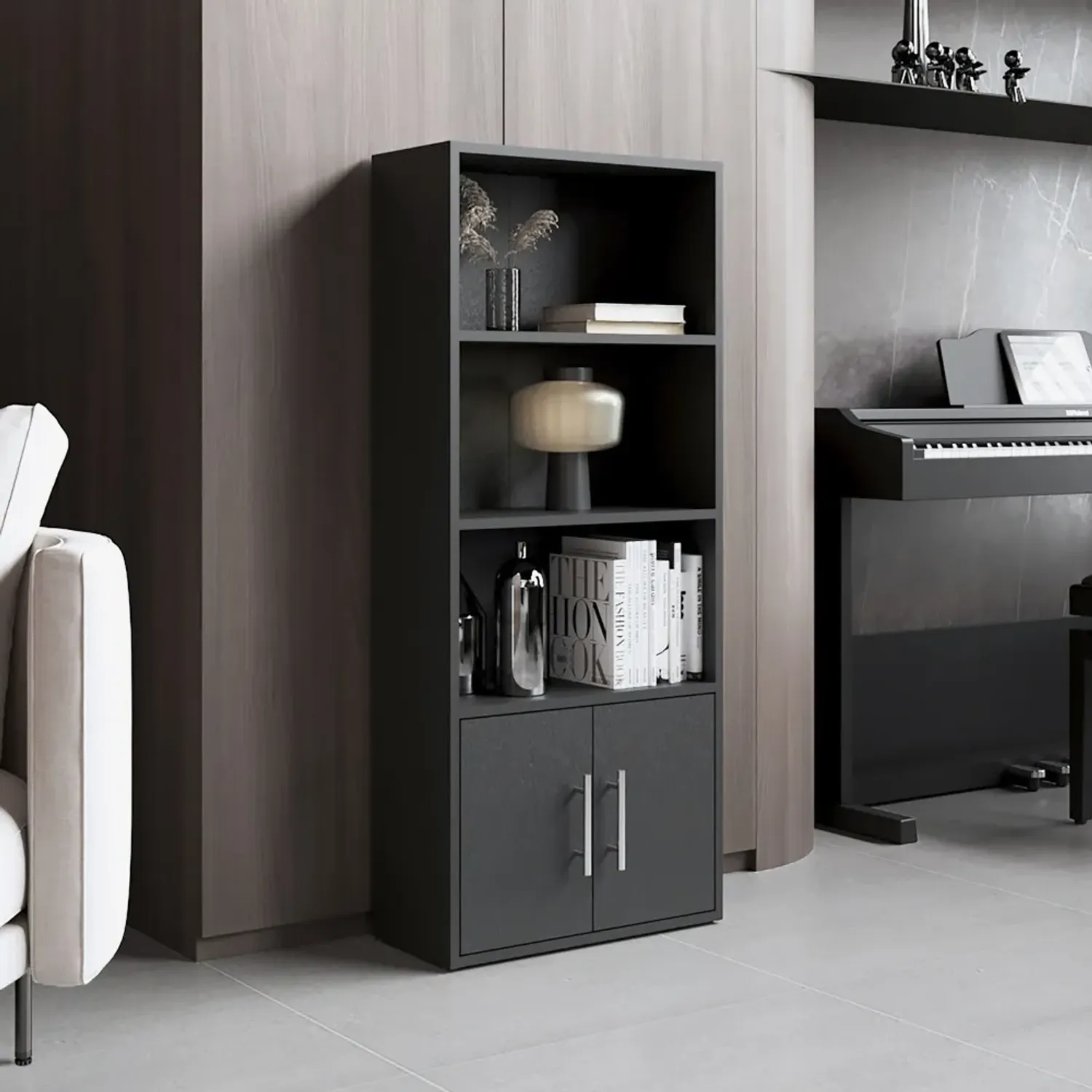 Biblioteca Tuhome Eco Joy 2 Puertas 4 Niveles color wengue | Platanitos