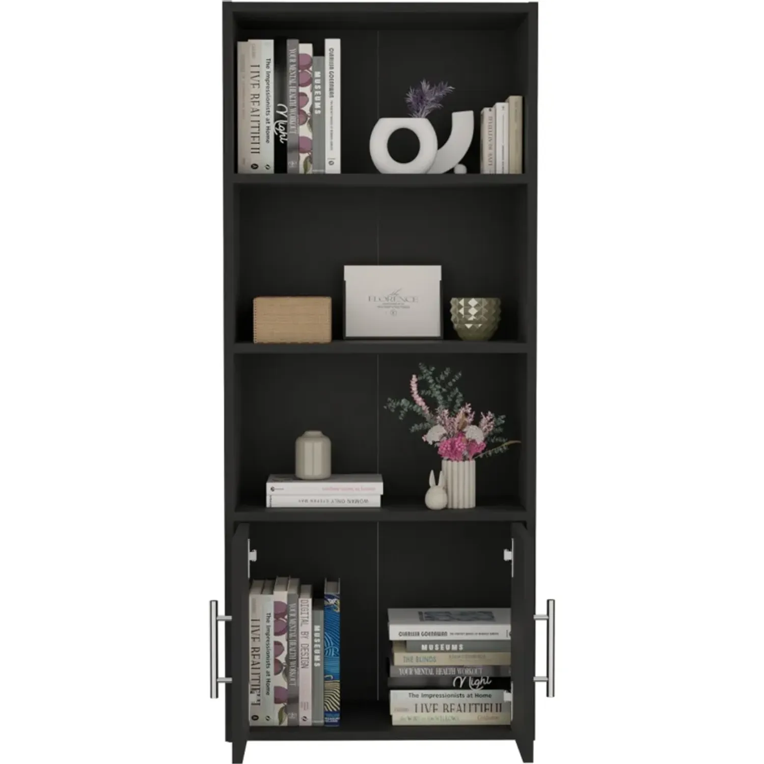 Biblioteca Tuhome Eco Joy 2 Puertas 4 Niveles color wengue | Platanitos