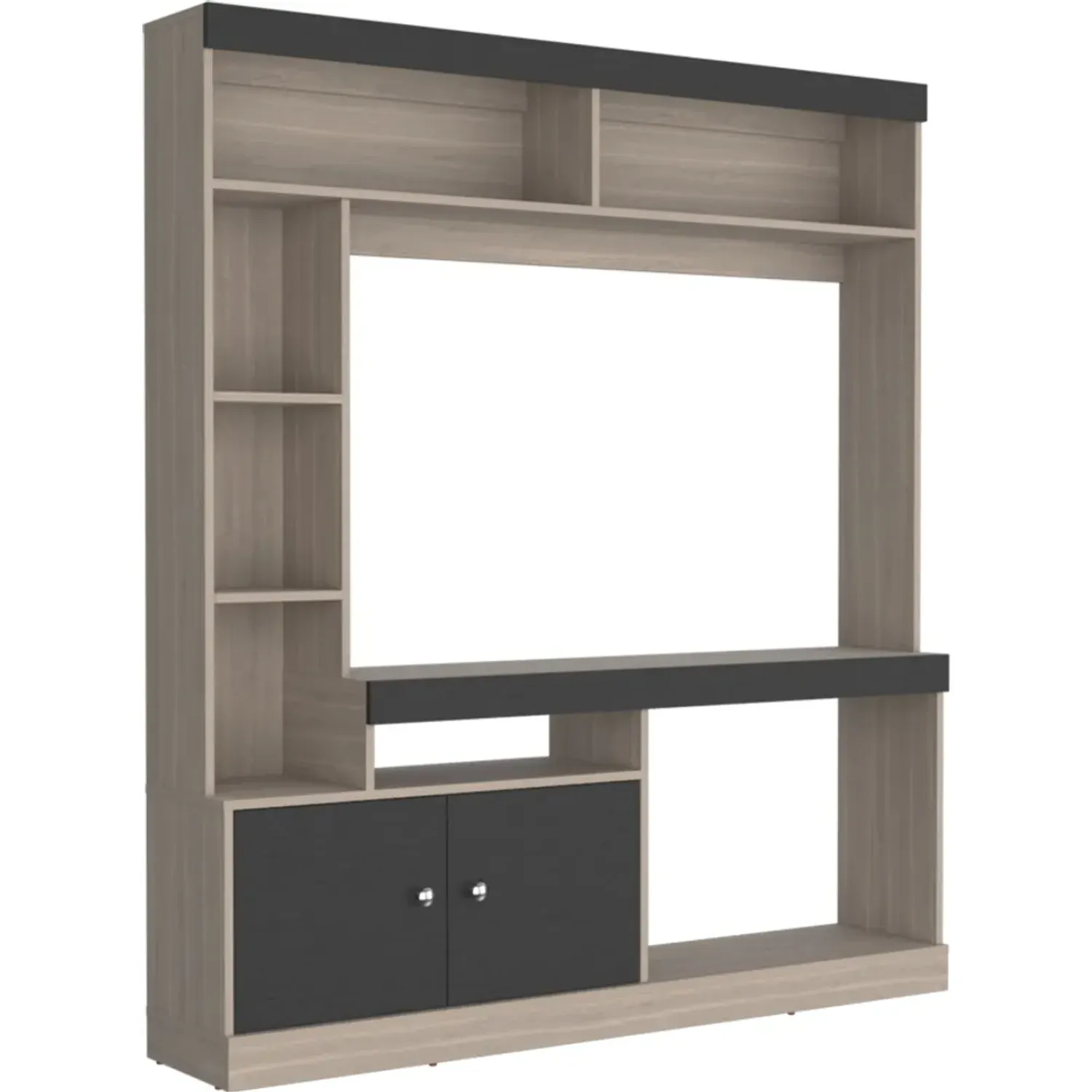 Estante Tuhome Tv 65 2 Puertas Dante Bardolino Y Wengue 180,6x180x30,3 Cm color bardolino / wengue | Platanitos