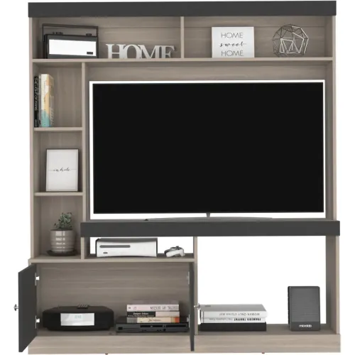 TUHOME Estante Tv 65 2 Puertas Dante Bardolino Y Wengue 180,6x180x30,3 Cm