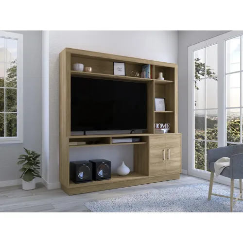 Estante Tuhome Tv 55 Cantabria 2 Puertas Fresno 180x180x40 Cm | Platanitos