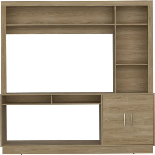 TUHOME Estante Tv 55 Cantabria 2 Puertas Fresno 180x180x40 Cm