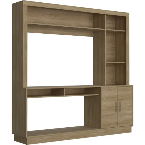 TUHOME Estante Tv 55 Cantabria 2 Puertas Fresno 180x180x40 Cm