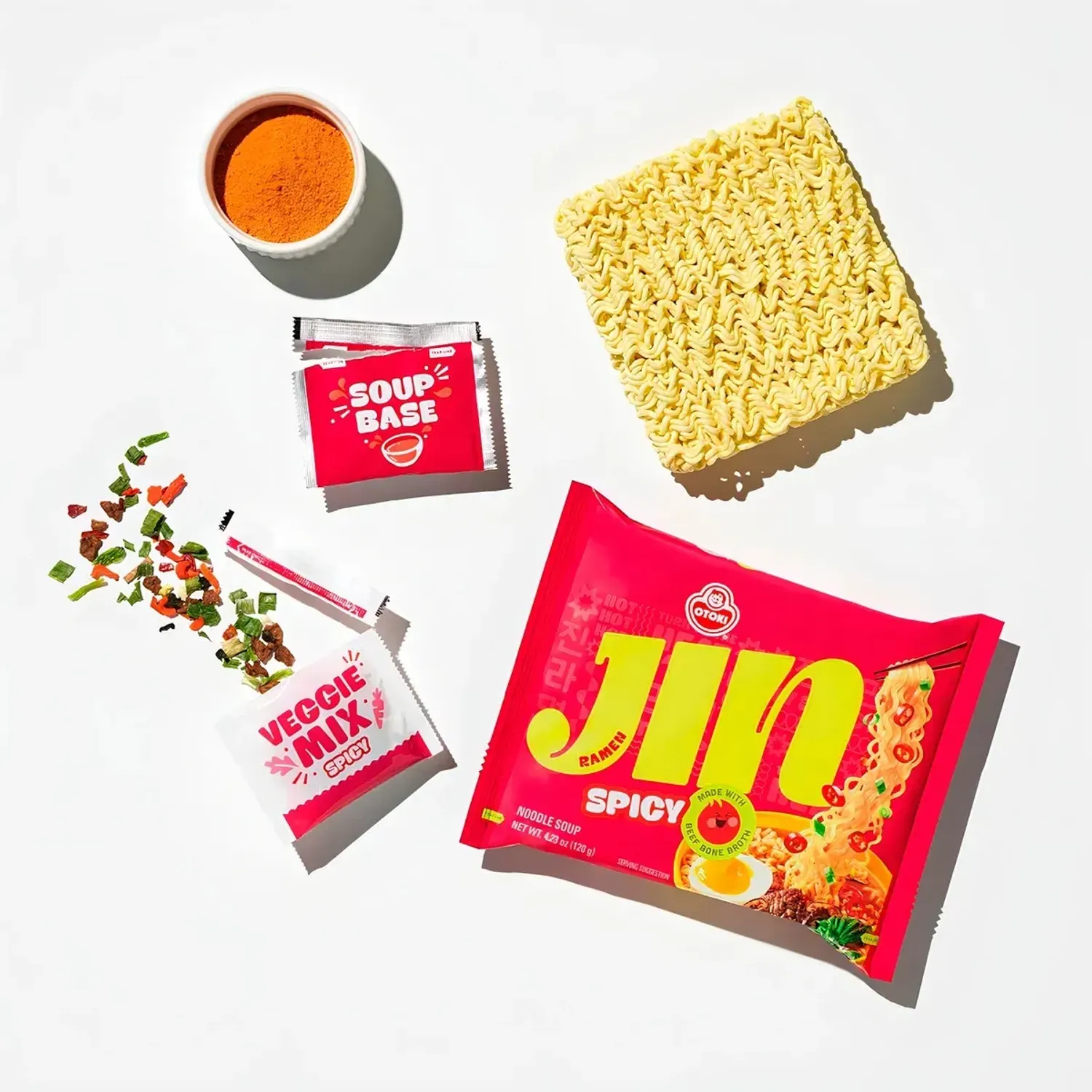 Jin Ottogi Ramyeon Hot X 120 Gr. color varios | Platanitos