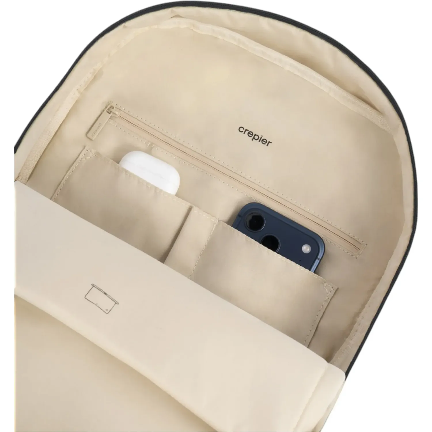 Mochila Crepier Mujer Taylor Mediano color negro | Platanitos