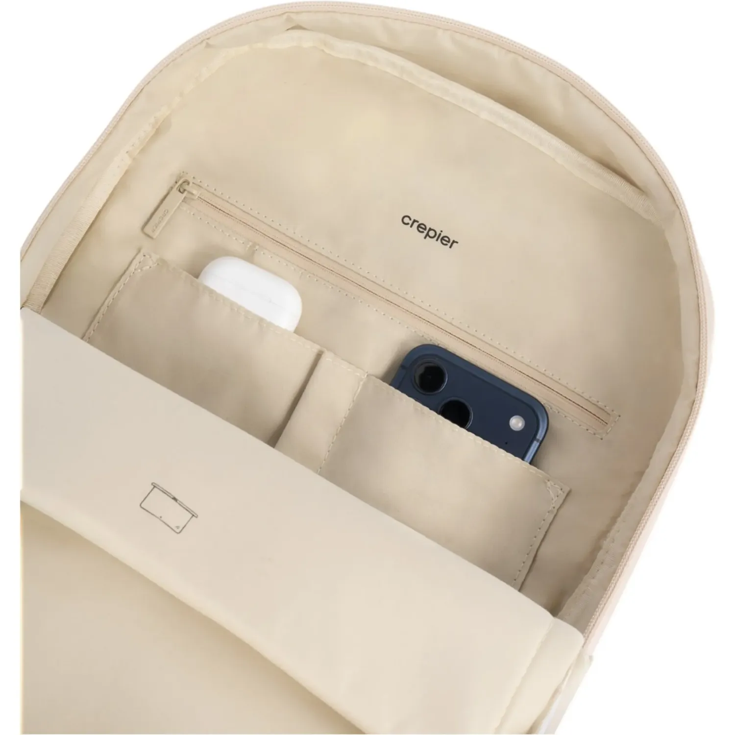 Mochila Crepier Mujer Taylor Mediano color beige | Platanitos