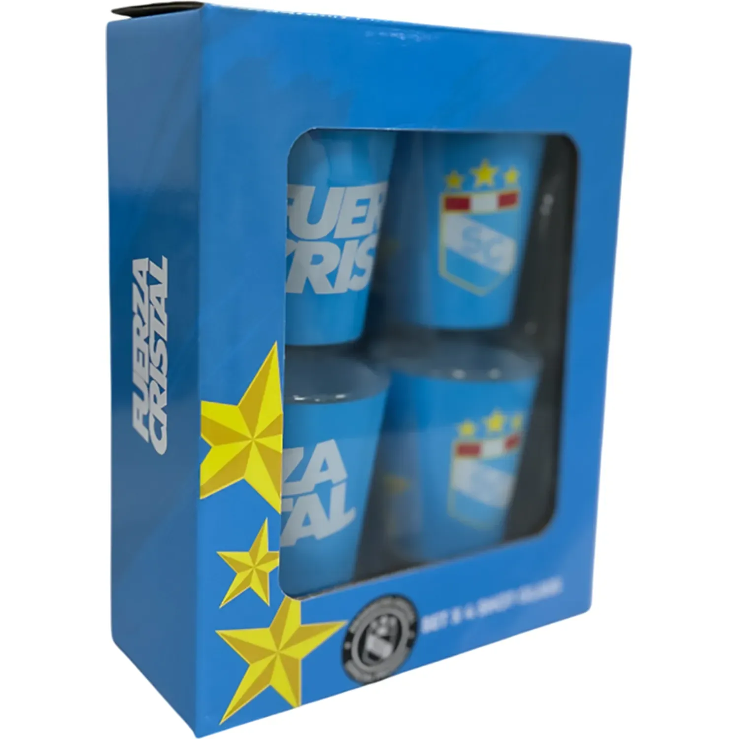 Set Sporting Cristal X 4 Vasos Shot Sporting Cristal color celeste | Platanitos