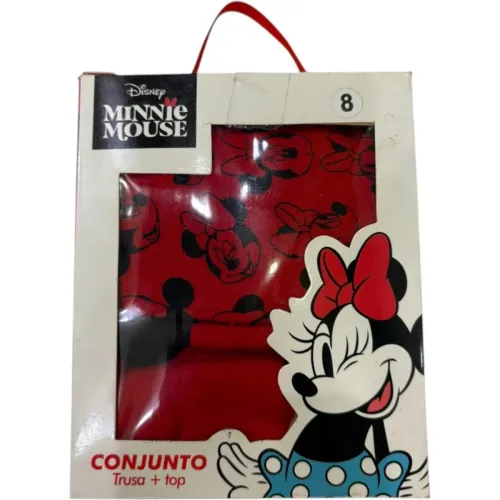 Minnie Rojo de Niña modelo Conjunto Trusa + Top Niña Minnie Min-23 rojos rojas roja negros negra negras niña 2026031104210466890  