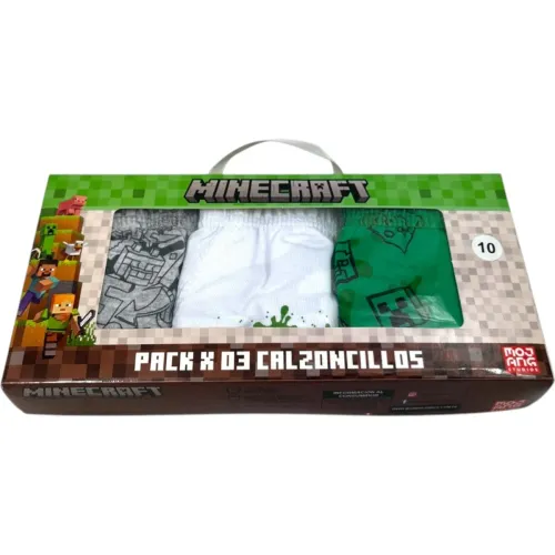 MINECRAFT Pack Trusas X3 Niño Minecraft Mnc-01