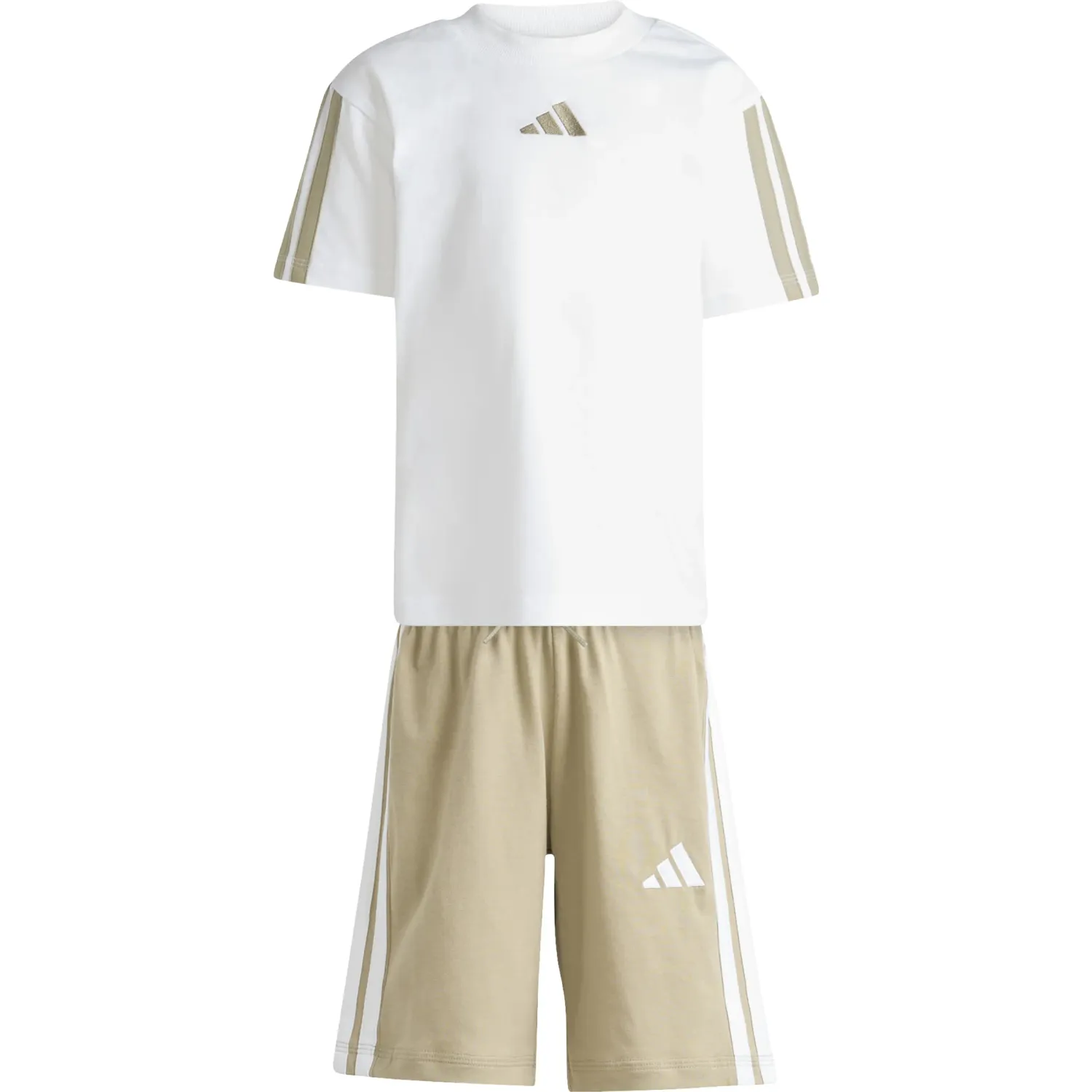 Conjunto Adidas Deportivo Niños Lk 3s T-Set 160 color blanco / verde | Platanitos
