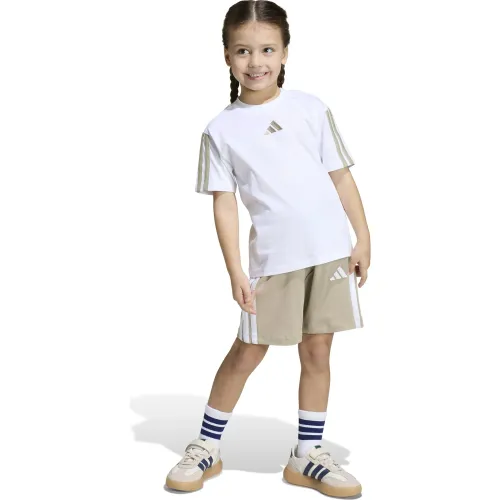 Conjunto Adidas Deportivo Niños Lk 3s T-Set 160 color blanco | Platanitos