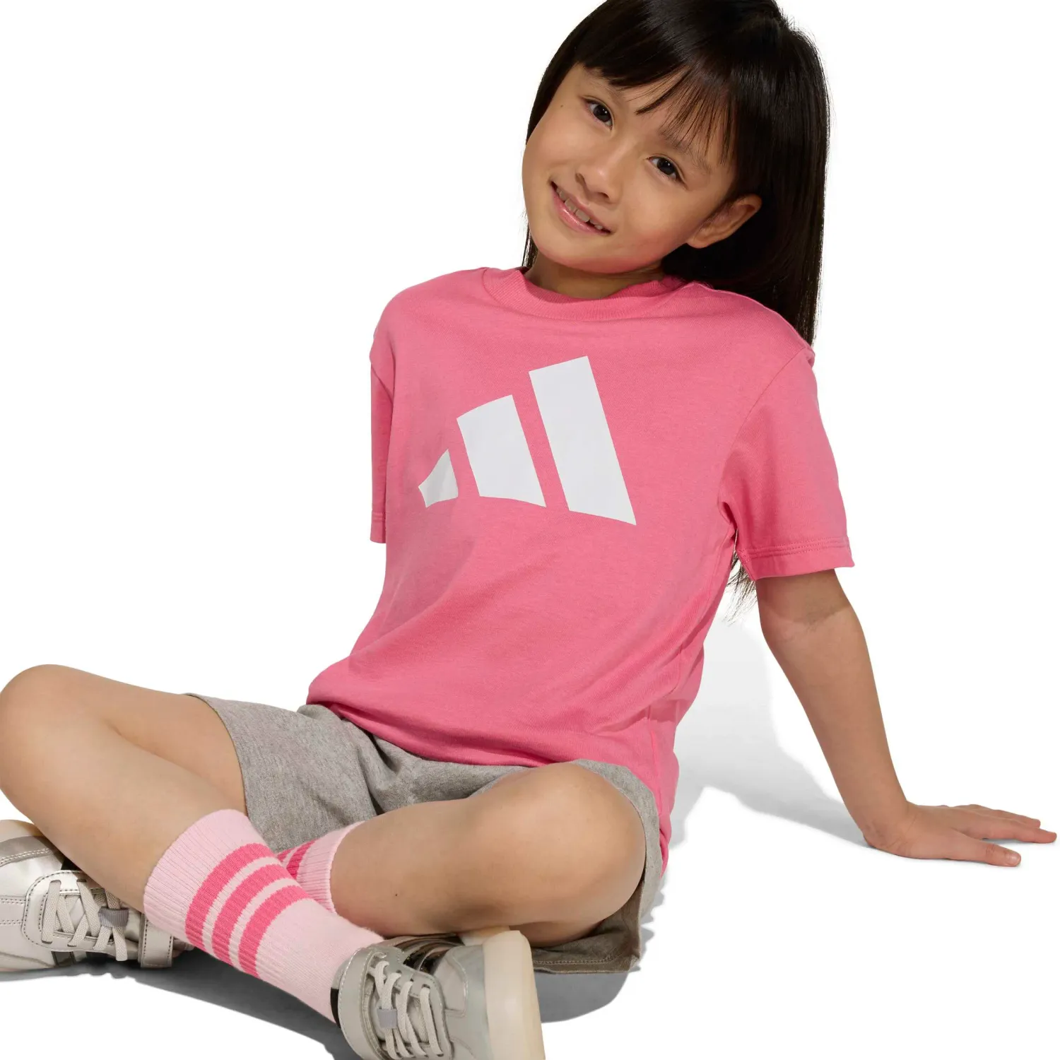 Conjunto Adidas Deportivo Niños Lk Bl T-Set 160 color rosado / gris | Platanitos