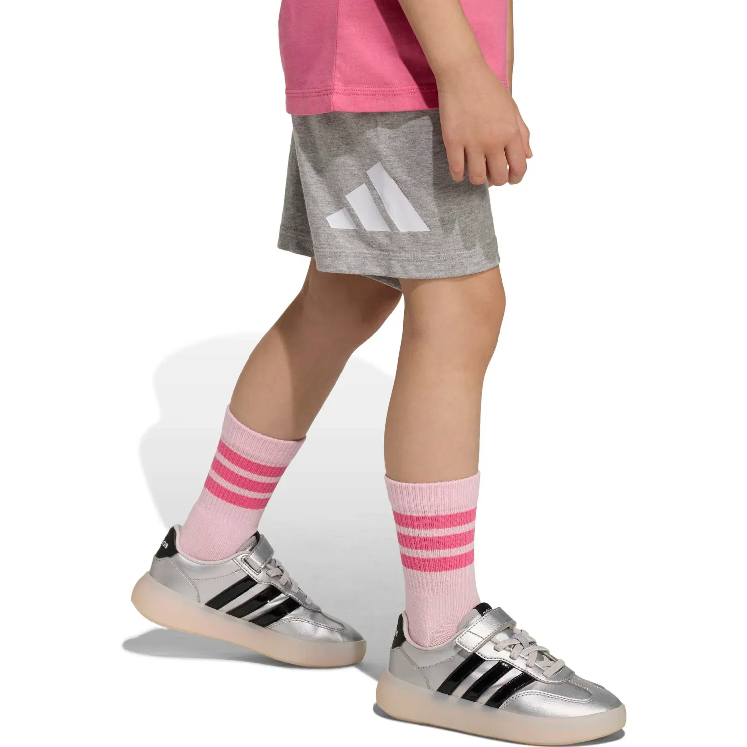 Conjunto Adidas Deportivo Niños Lk Bl T-Set 160 color rosado / gris | Platanitos
