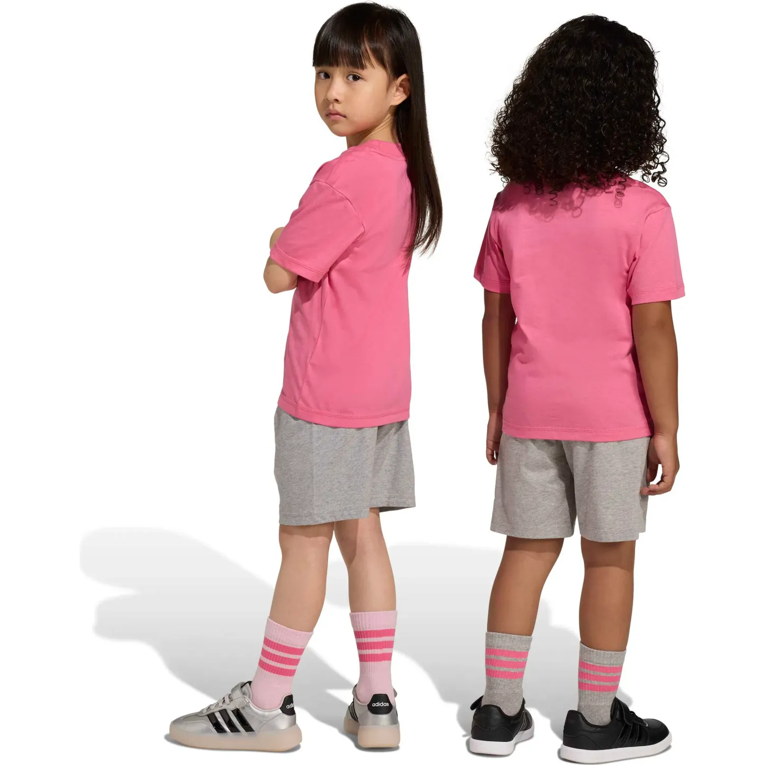 Conjunto Adidas Deportivo Niños Lk Bl T-Set 160 color rosado / gris | Platanitos