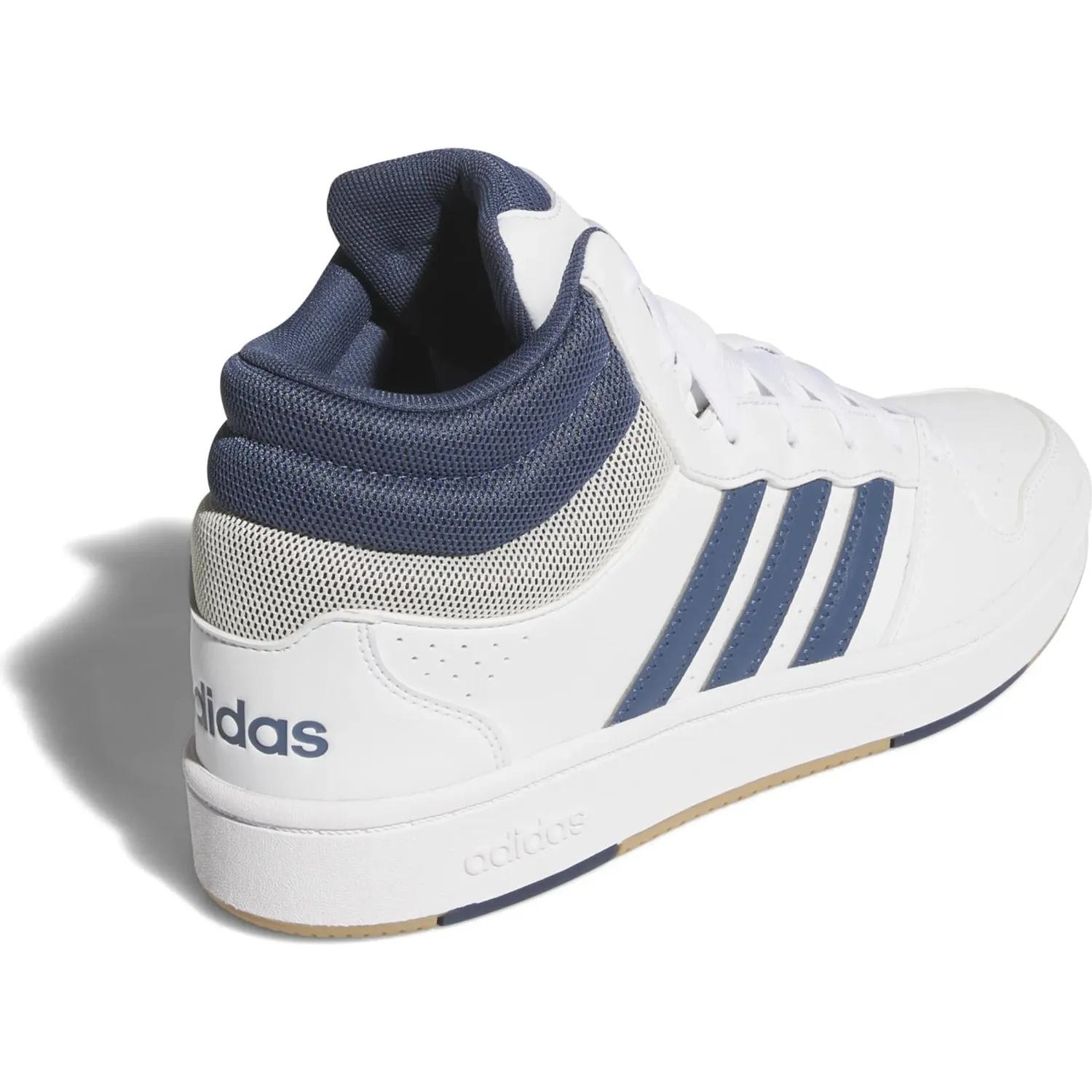 Zapatillas Adidas Urbanas Unisex Hoops Mid Classic color blanco / azul | Platanitos