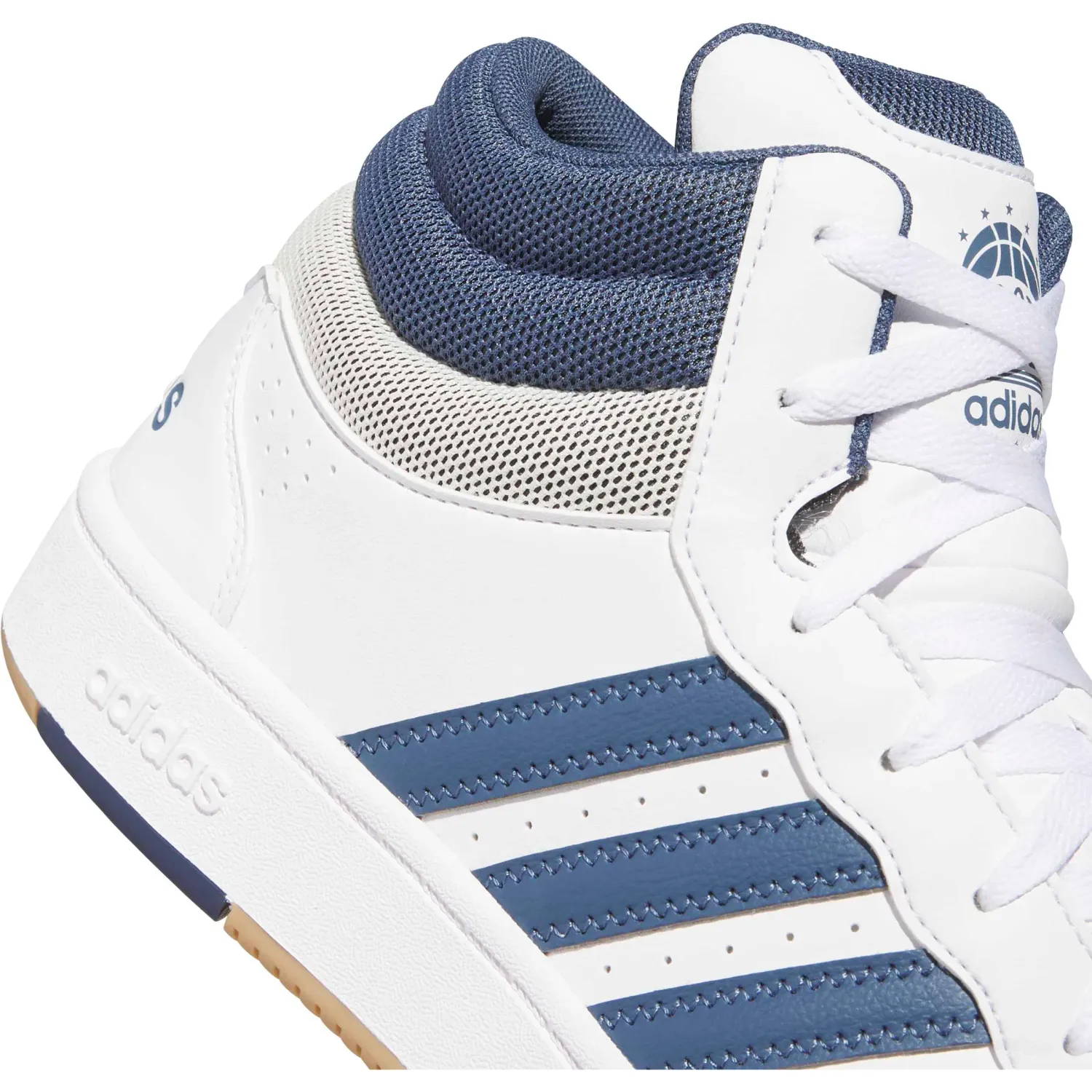 Zapatillas Adidas Urbanas Unisex Hoops Mid Classic color blanco / azul | Platanitos