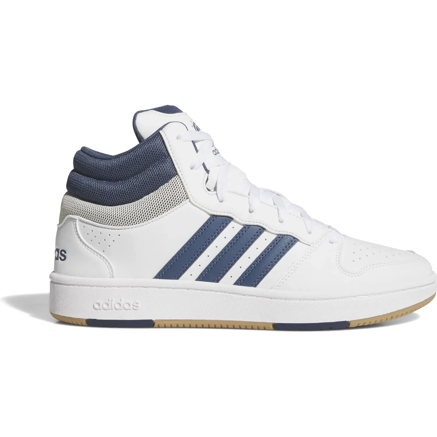 Zapatillas Adidas Urbanas Unisex Hoops Mid Classic color blanco / azul | Platanitos
