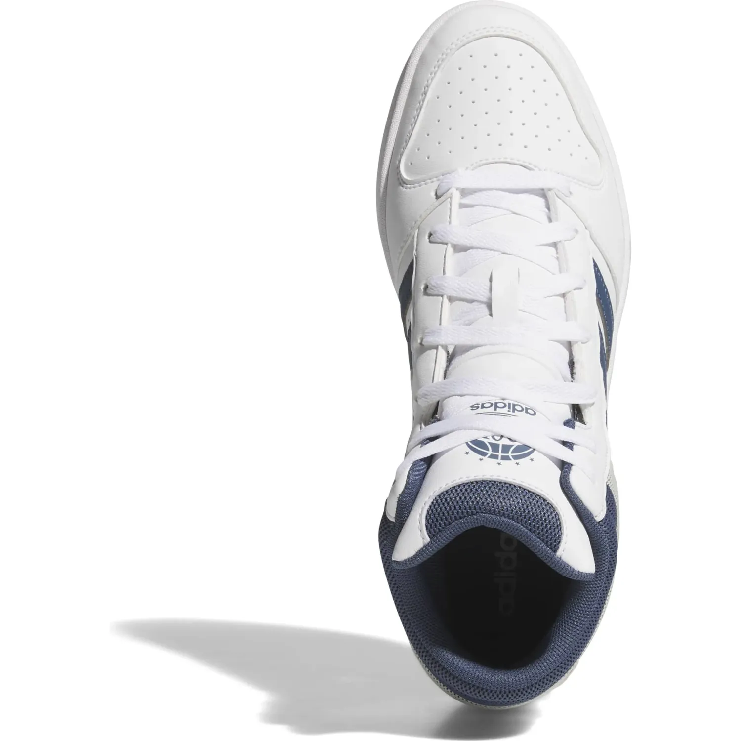 Zapatillas Adidas Urbanas Unisex Hoops Mid Classic color blanco / azul | Platanitos