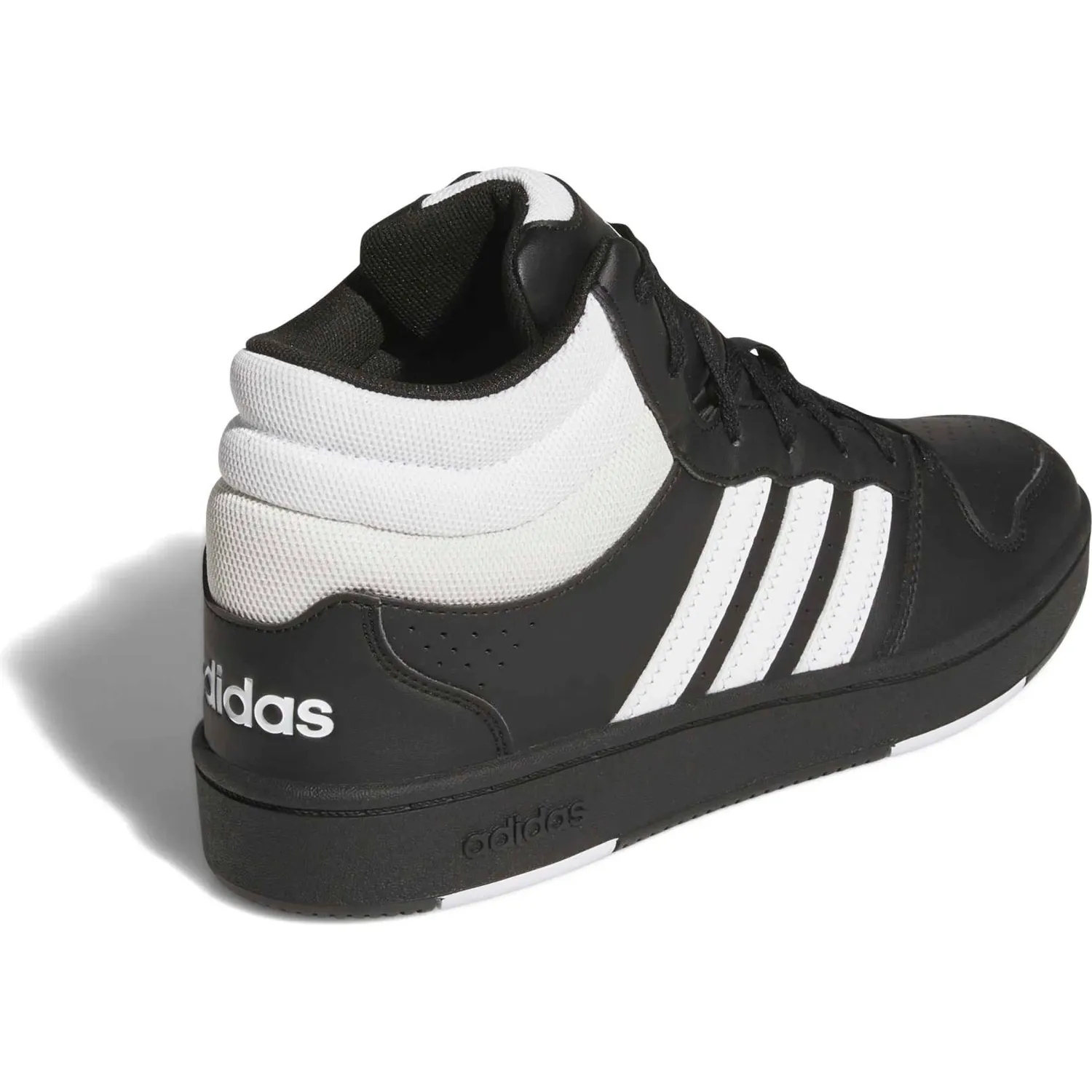 Zapatillas Adidas Urbanas Unisex Hoops Mid Classic color negro / blanco | Platanitos