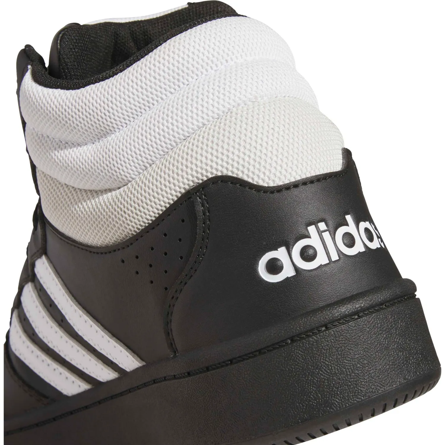 Zapatillas Adidas Urbanas Unisex Hoops Mid Classic color negro / blanco | Platanitos