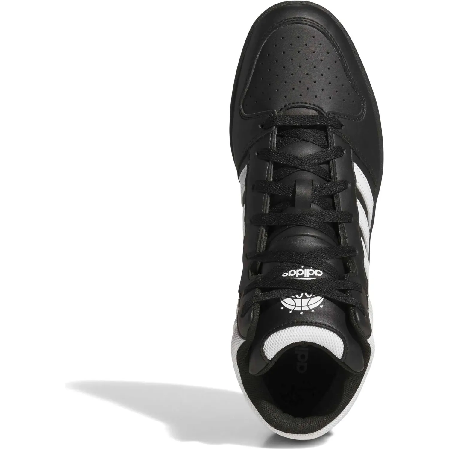 Zapatillas Adidas Urbanas Unisex Hoops Mid Classic color negro / blanco | Platanitos