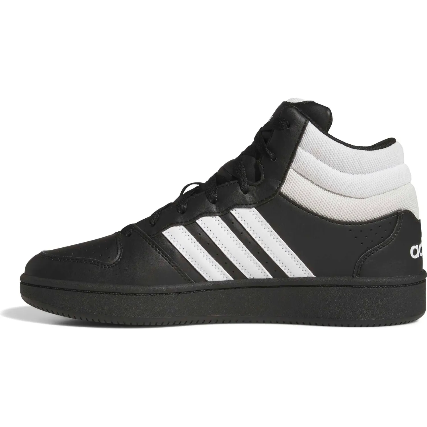 Zapatillas Adidas Urbanas Unisex Hoops Mid Classic color negro / blanco | Platanitos