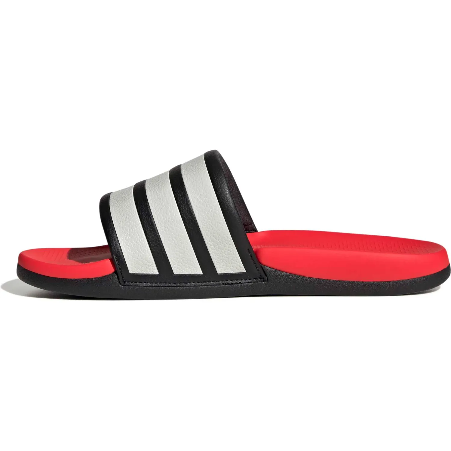 Sandalia Adidas Unisex Adilette Comfort 2.0 color negro / rojo | Platanitos