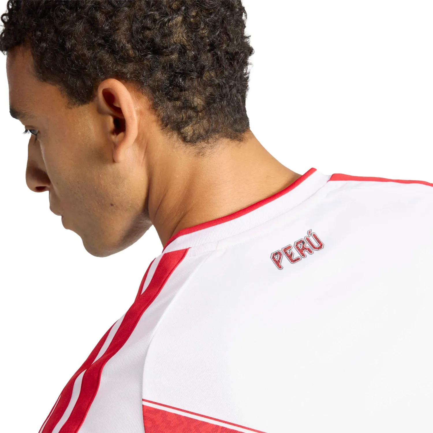 Camiseta Adidas Futbol Hombre Local Selección Perú 2026 Fpf H Jsy Climacool color blanco / rojo | Platanitos