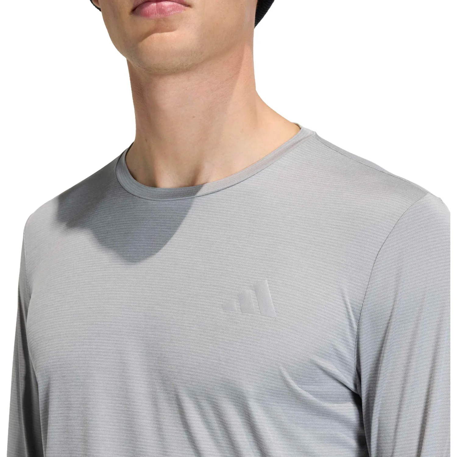 Polera Adidas Running Hombre Run Ess Ls M Climacool color gris | Platanitos