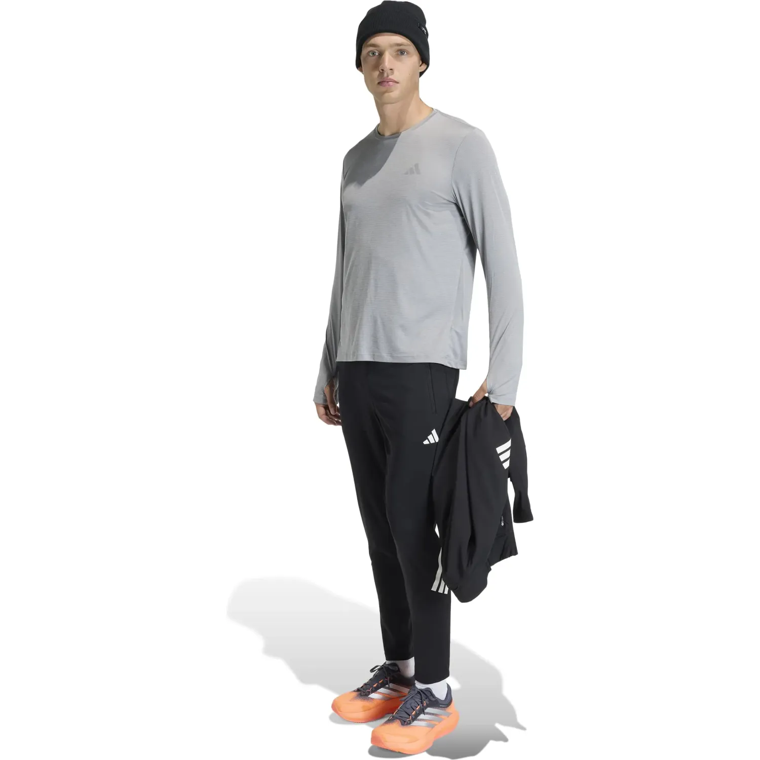 Polera Adidas Running Hombre Run Ess Ls M Climacool color gris | Platanitos