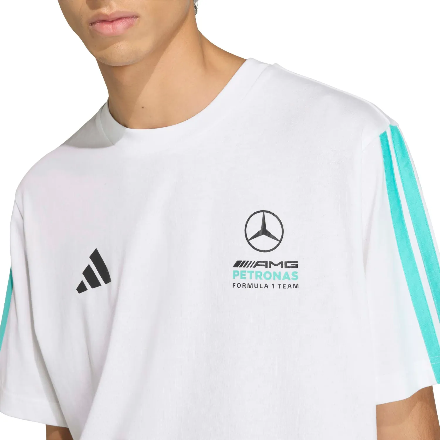 Polo Adidas Deportivo Hombre Mer Dna Tee M Motorsport color blanco / turquesa | Platanitos