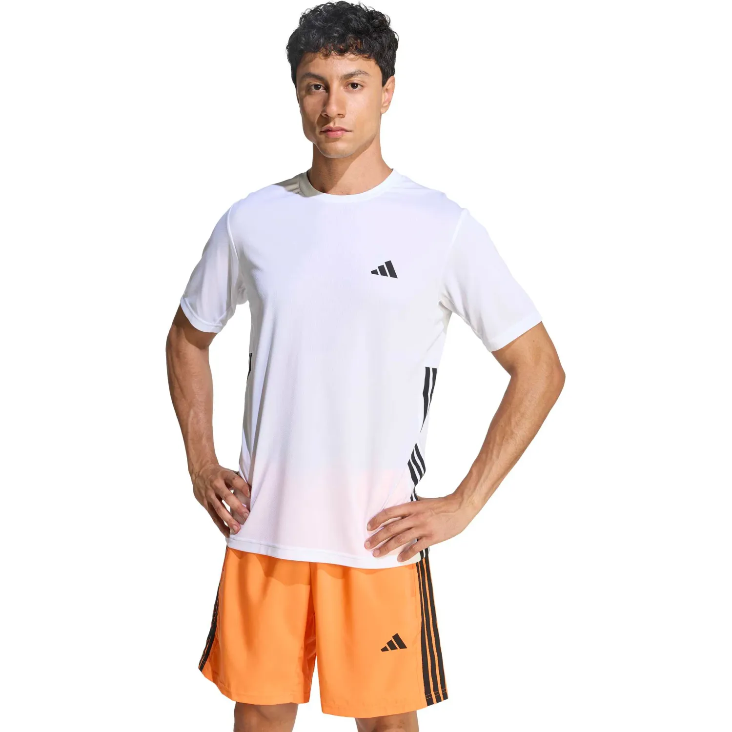 Polo Adidas Training Hombre We Bas 3s T Climacool color blanco / negro | Platanitos