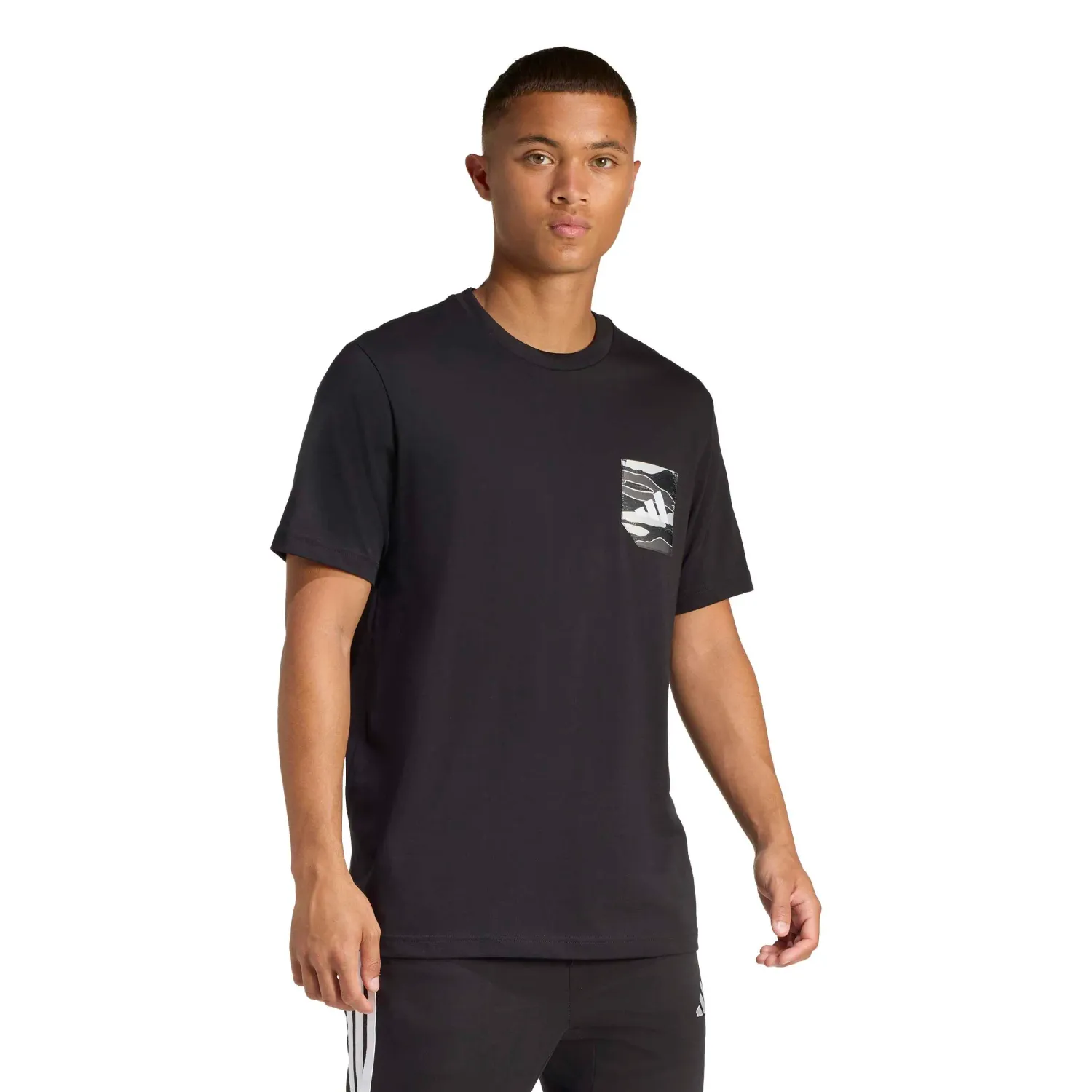 Polo Adidas Deportivo Hombre M Camo Pkt T color negro | Platanitos