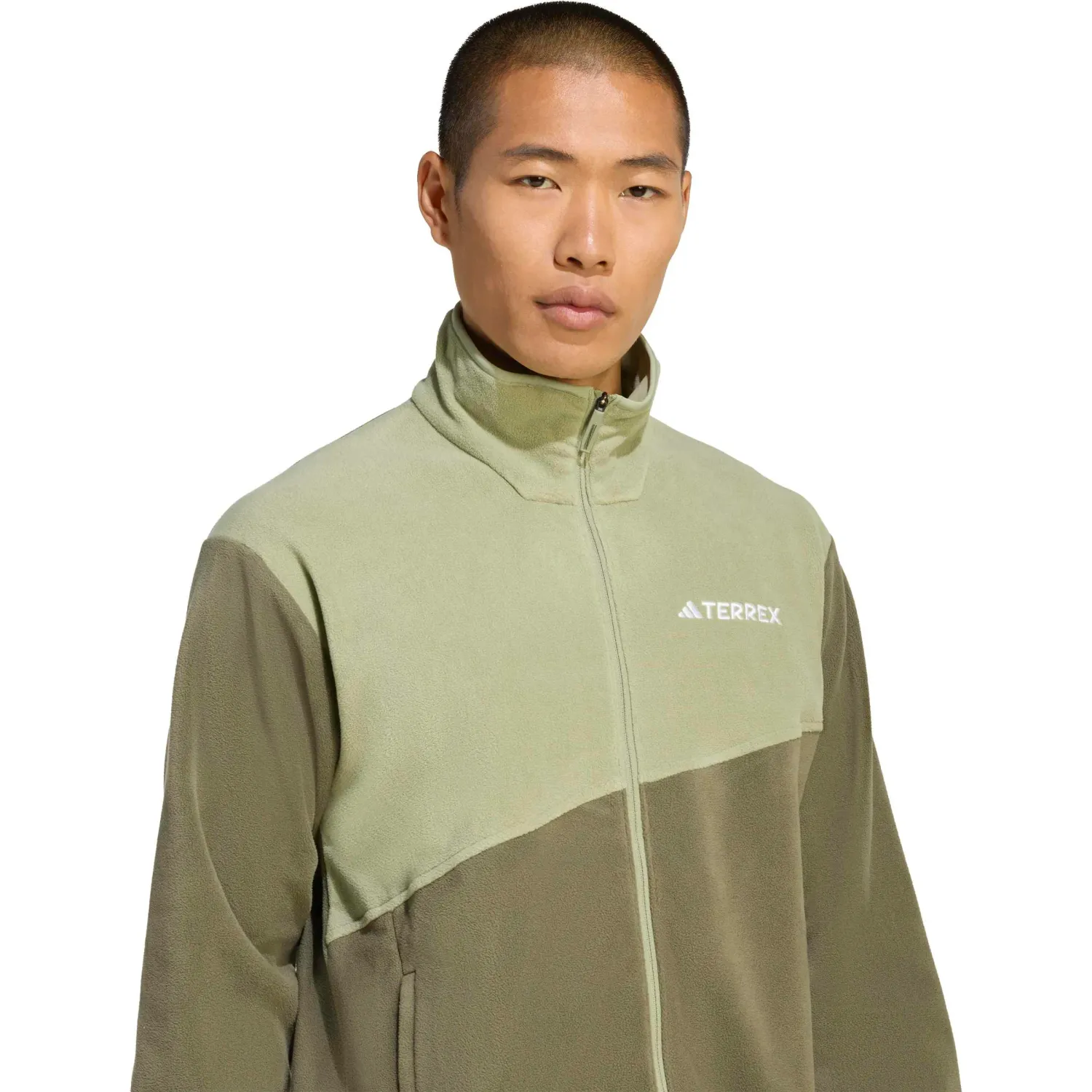 Casaca Adidas Outdoor Hombre Mt Fz Fleece Terrex color olivo | Platanitos