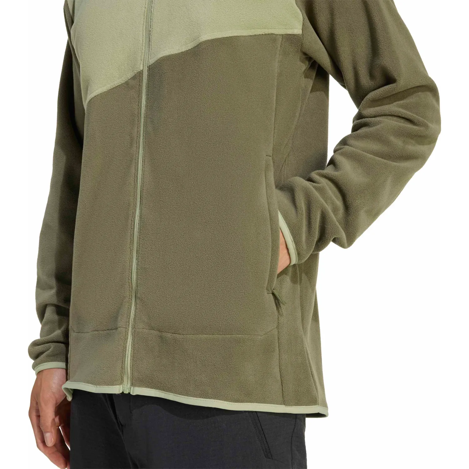 Casaca Adidas Outdoor Hombre Mt Fz Fleece Terrex color olivo | Platanitos